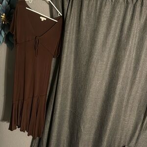 Midi Brown Dress, Large